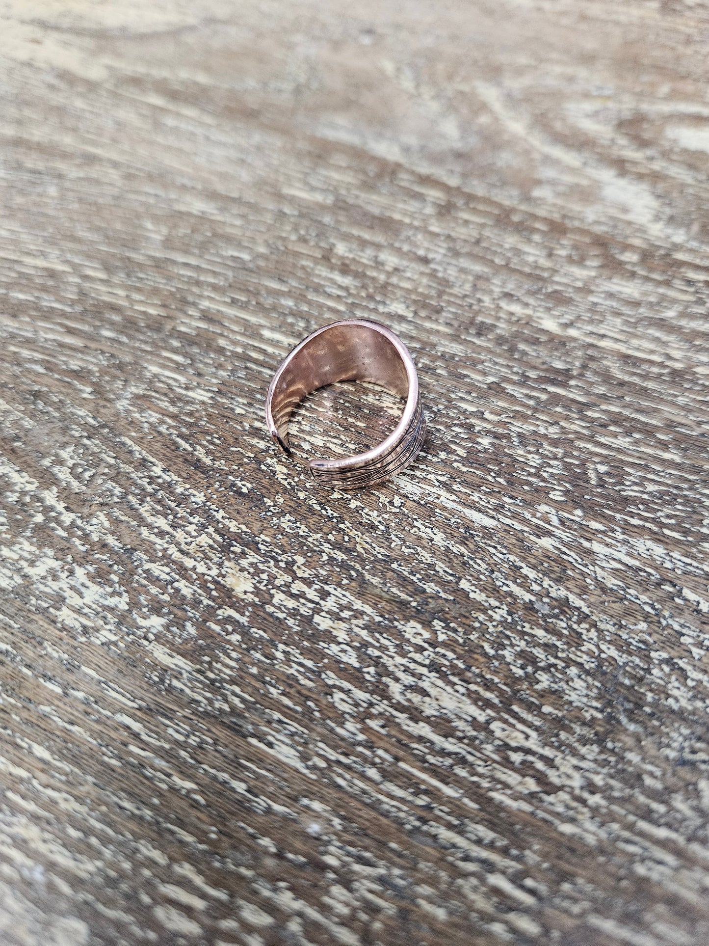 Engraved Copper Bronc Halter Ring