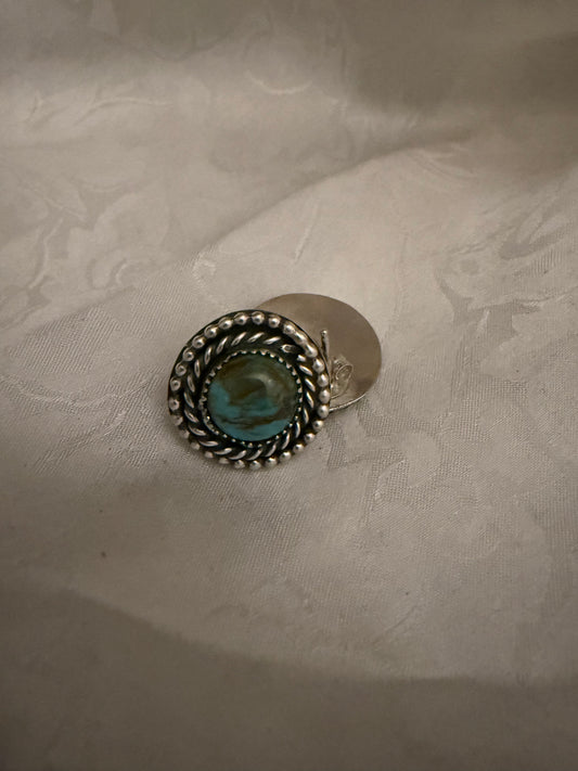 10 Millimeter Kingman Turquoise Stud Earrings