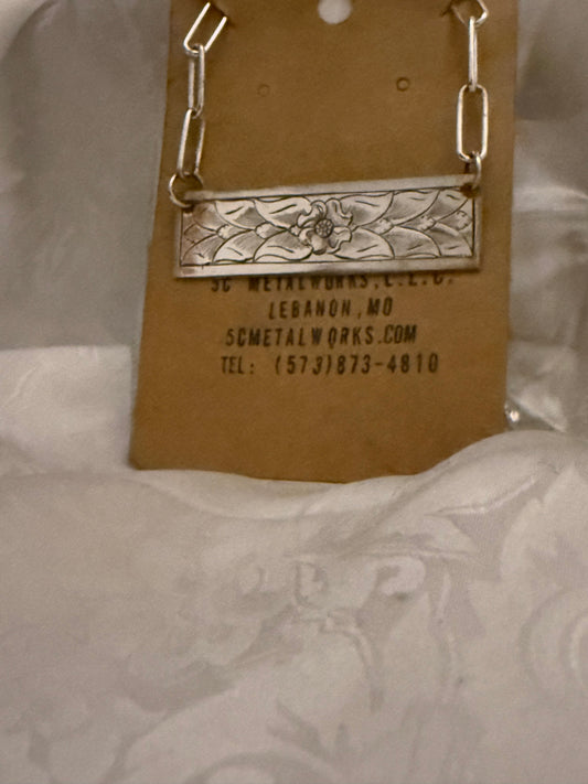 Engraved Nickel Bar Necklace—No Background