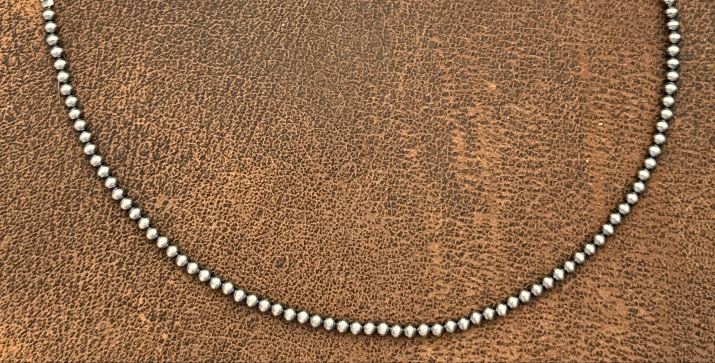 Sterling Silver Pearl Necklace—3mm