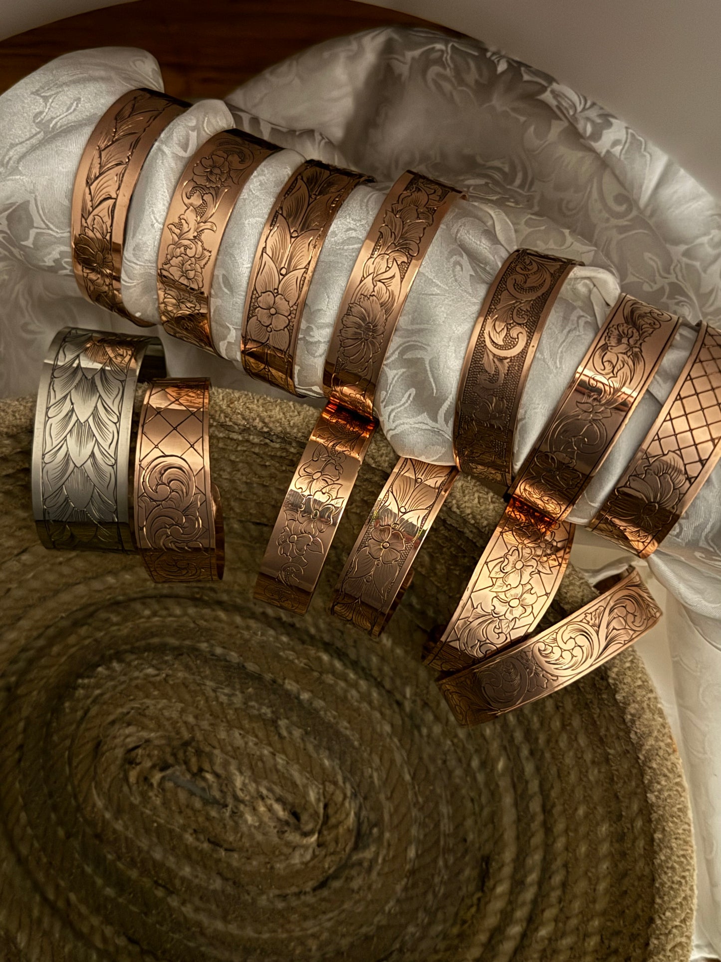 Engraved Copper/Silver/Nickel Cuff