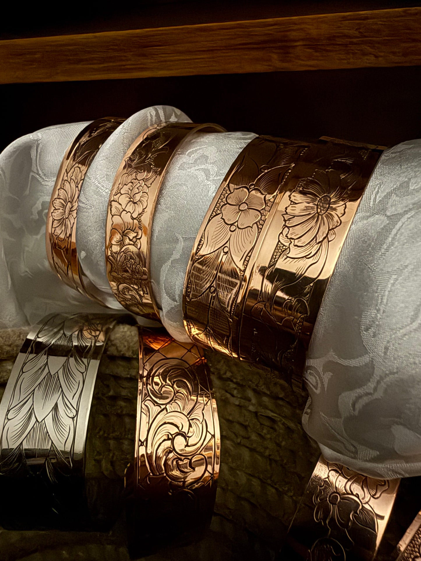 Engraved Copper/Silver/Nickel Cuff