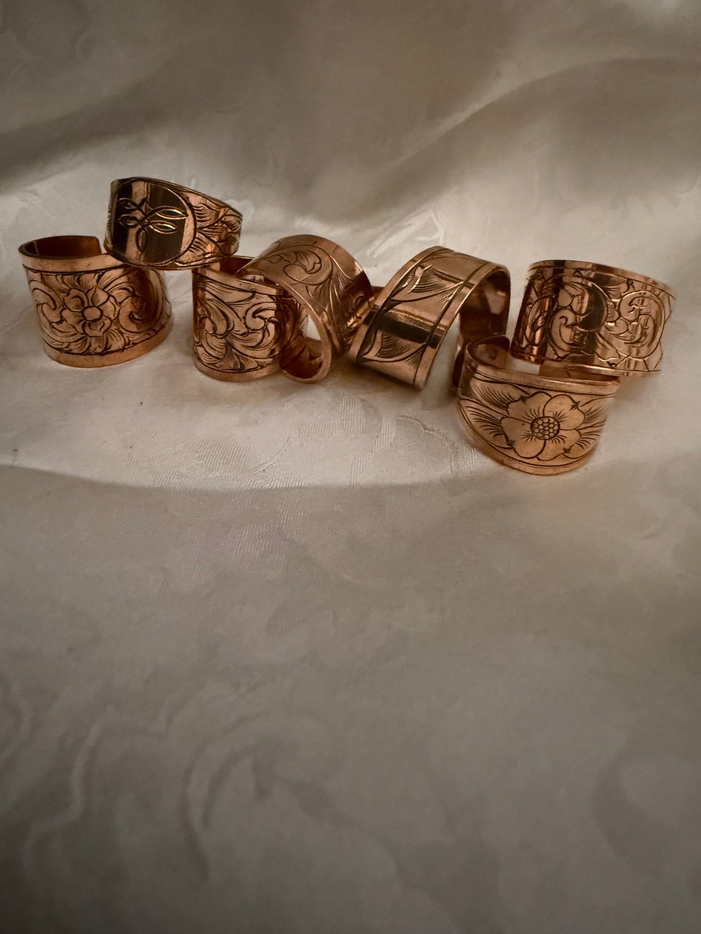 Engraved Copper Bronc Halter Ring