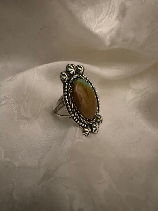 Large Brown with Green Royston Ring—Sized 11