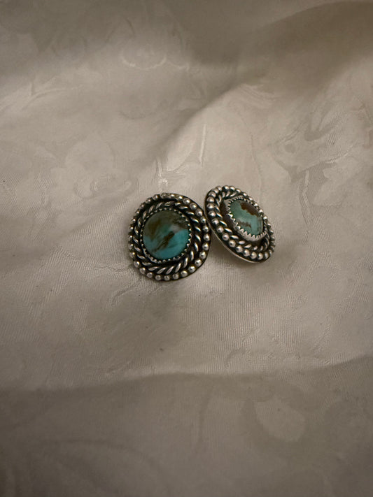 10 Millimeter Kingman Turquoise Stud Earrings
