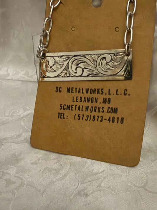 Engraved Nickel Bar Necklace—No Background