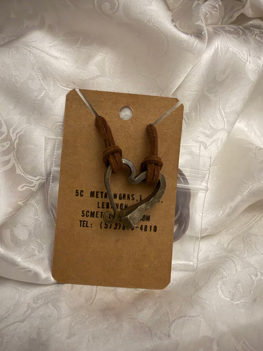 Horseshoe Nail Heart Necklace