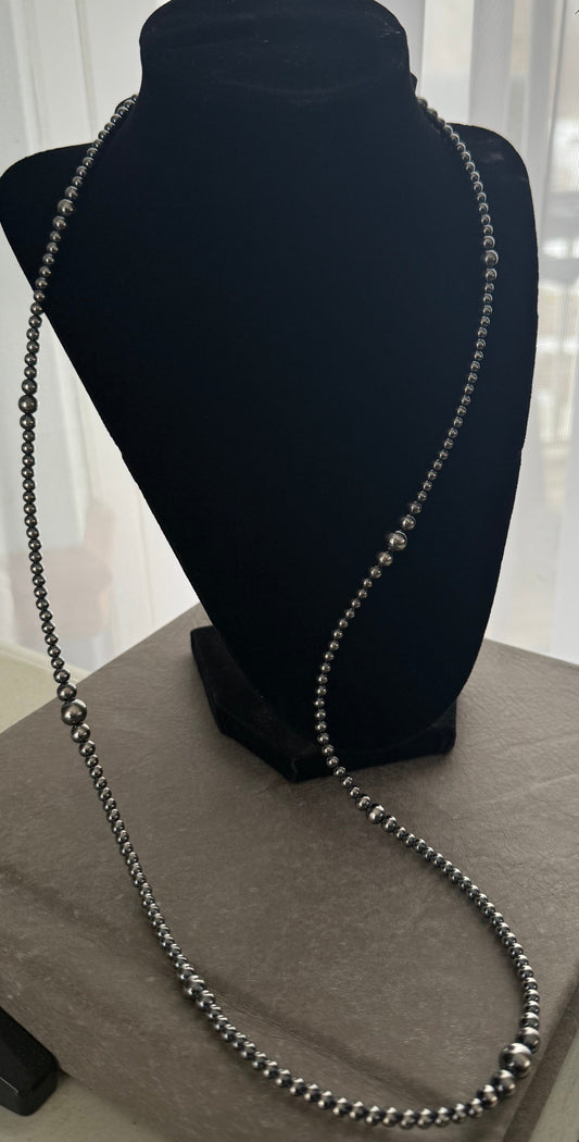 34-Inch Graduated Silver Pearl Strand