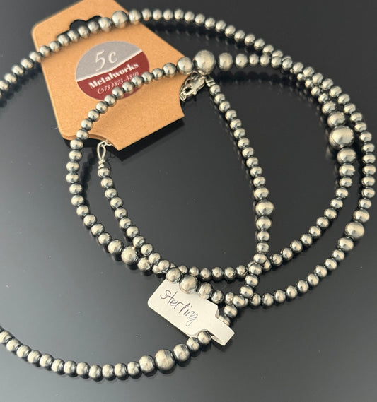 34-Inch Graduated Silver Pearl Strand