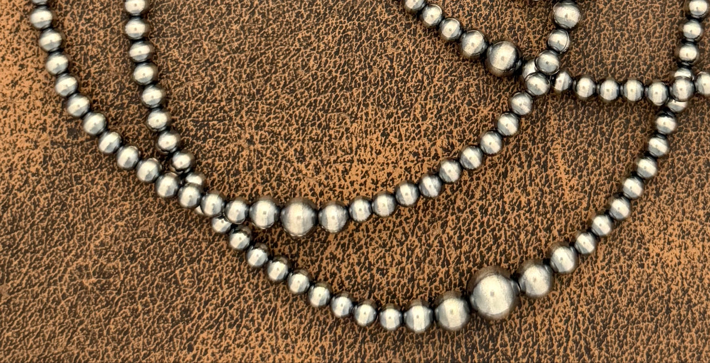 Sterling Silver Graduated Pearl Necklace