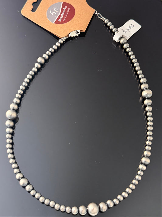 24-Inch Graduated Silver Pearl Strand