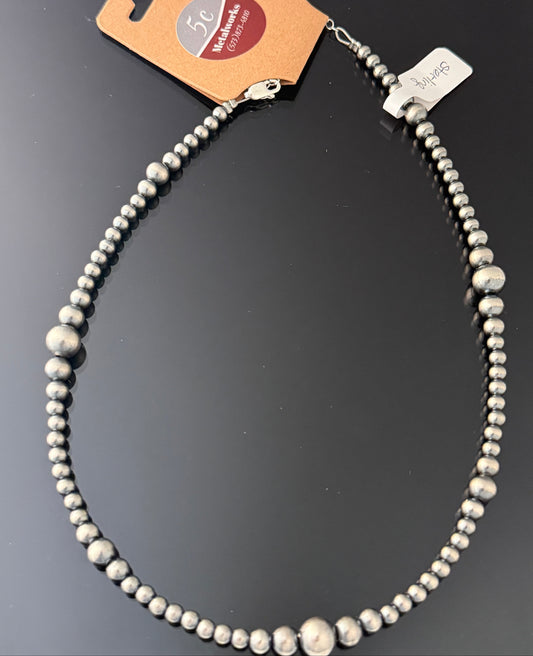 22-Inch Graduated Silver Pearl Strand