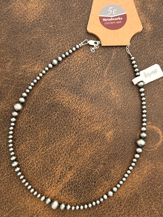 18-Inch Graduated Silver Pearl Strand