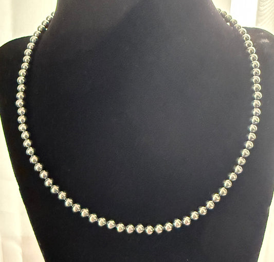 20 Inch Strand of 4mm Silver Pearls