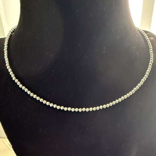 16-Inch 3mm Silver Pearl Strand