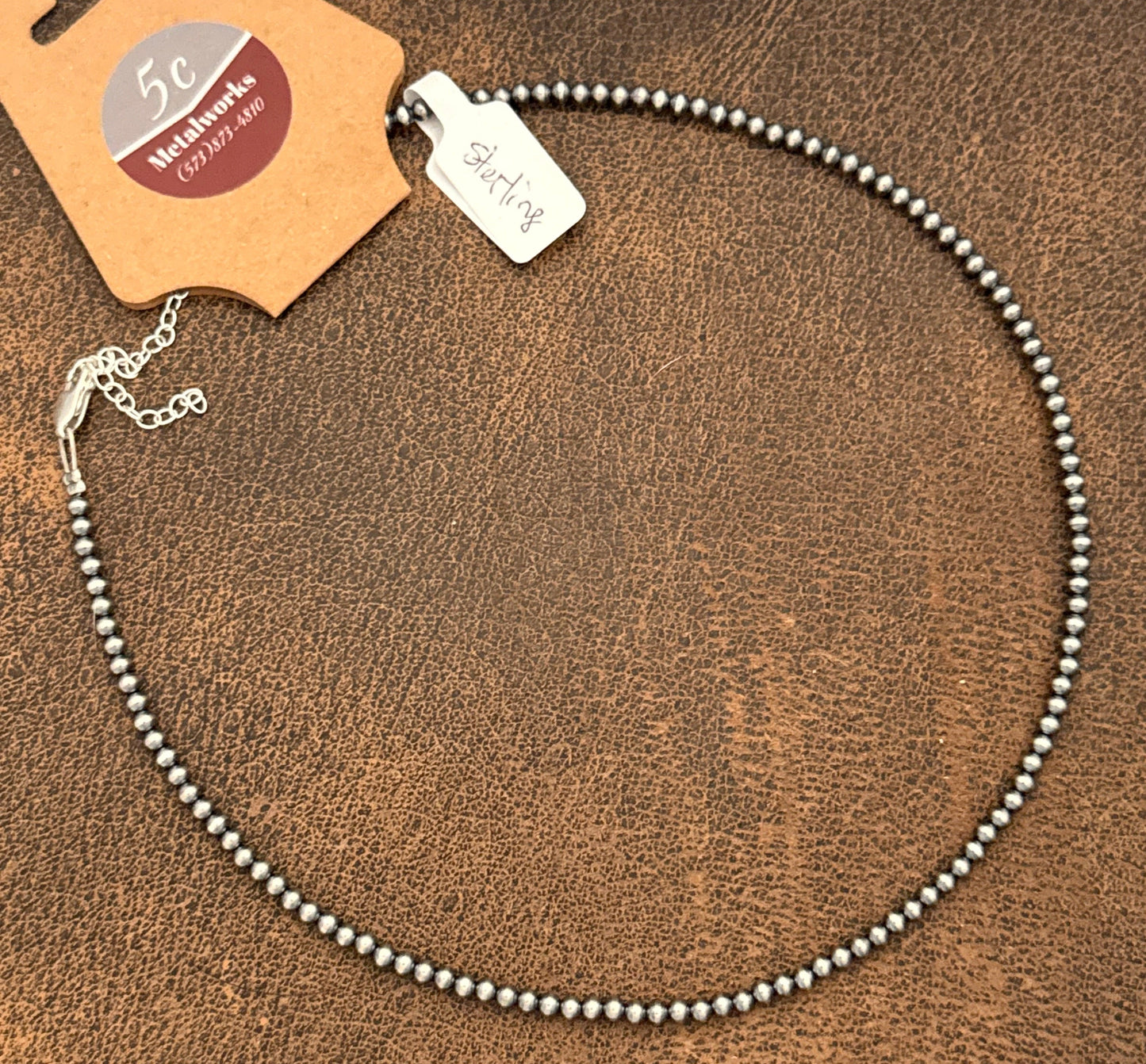 16-Inch 3mm Silver Pearl Strand