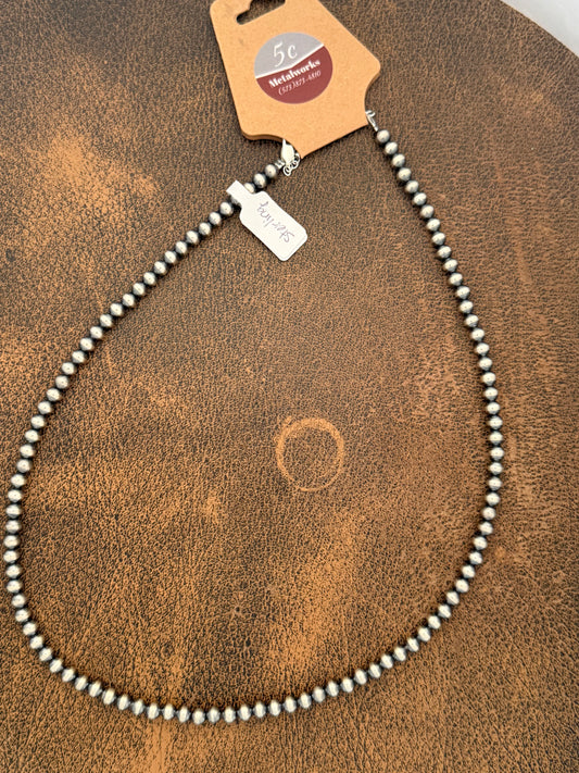 20 Inch Strand of 4mm Silver Pearls