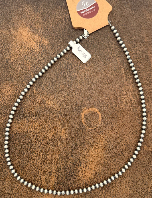 16-Inch 5mm Silver Pearl Strand