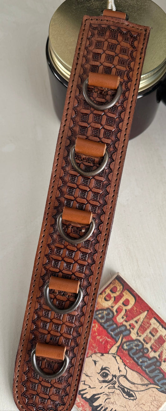 Basket-Stamped Leather Wild Rag Holder – Holds 5 Wild Rags