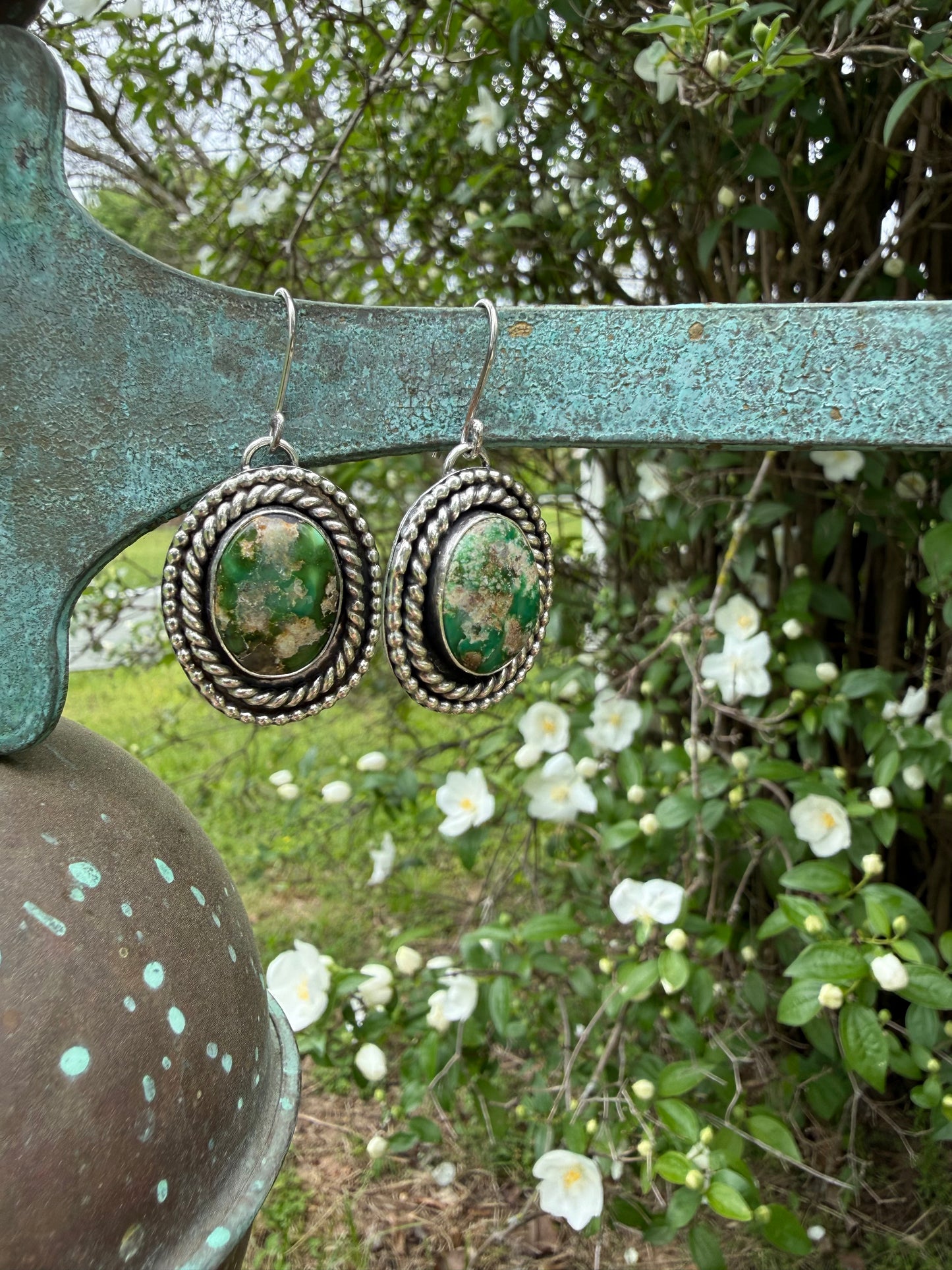 Sonoran Dangle Earrings with Double Border