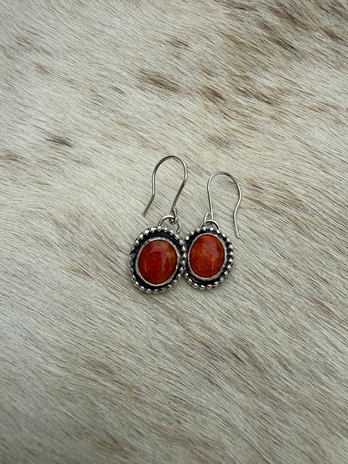 Apple Coral Dangle Earrings