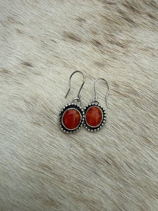 Apple Coral Dangle Earrings