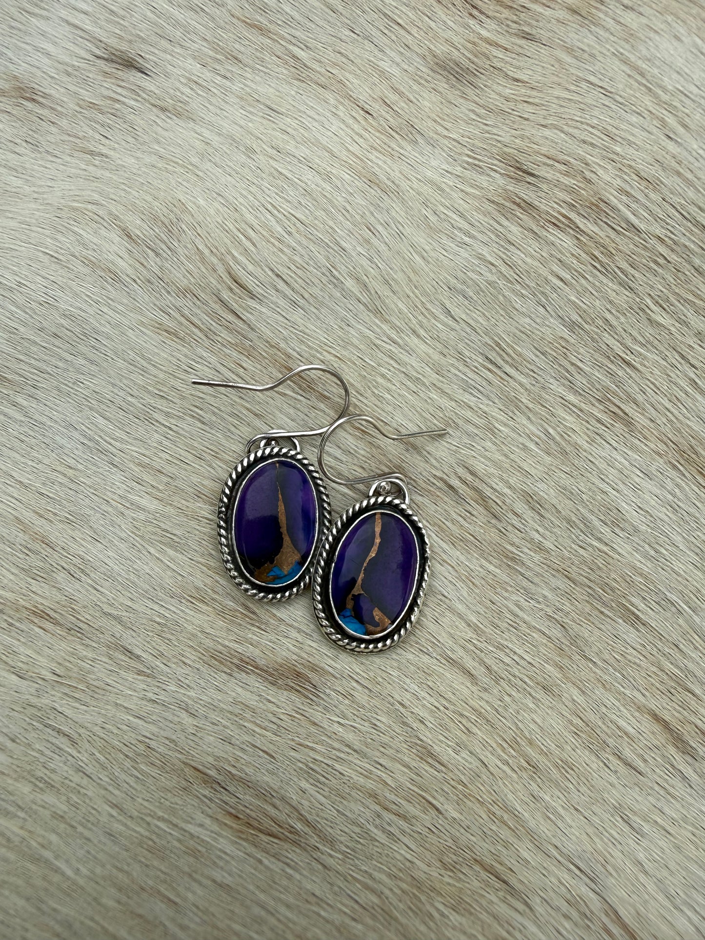 Purple Dahlia Dangle Earrings