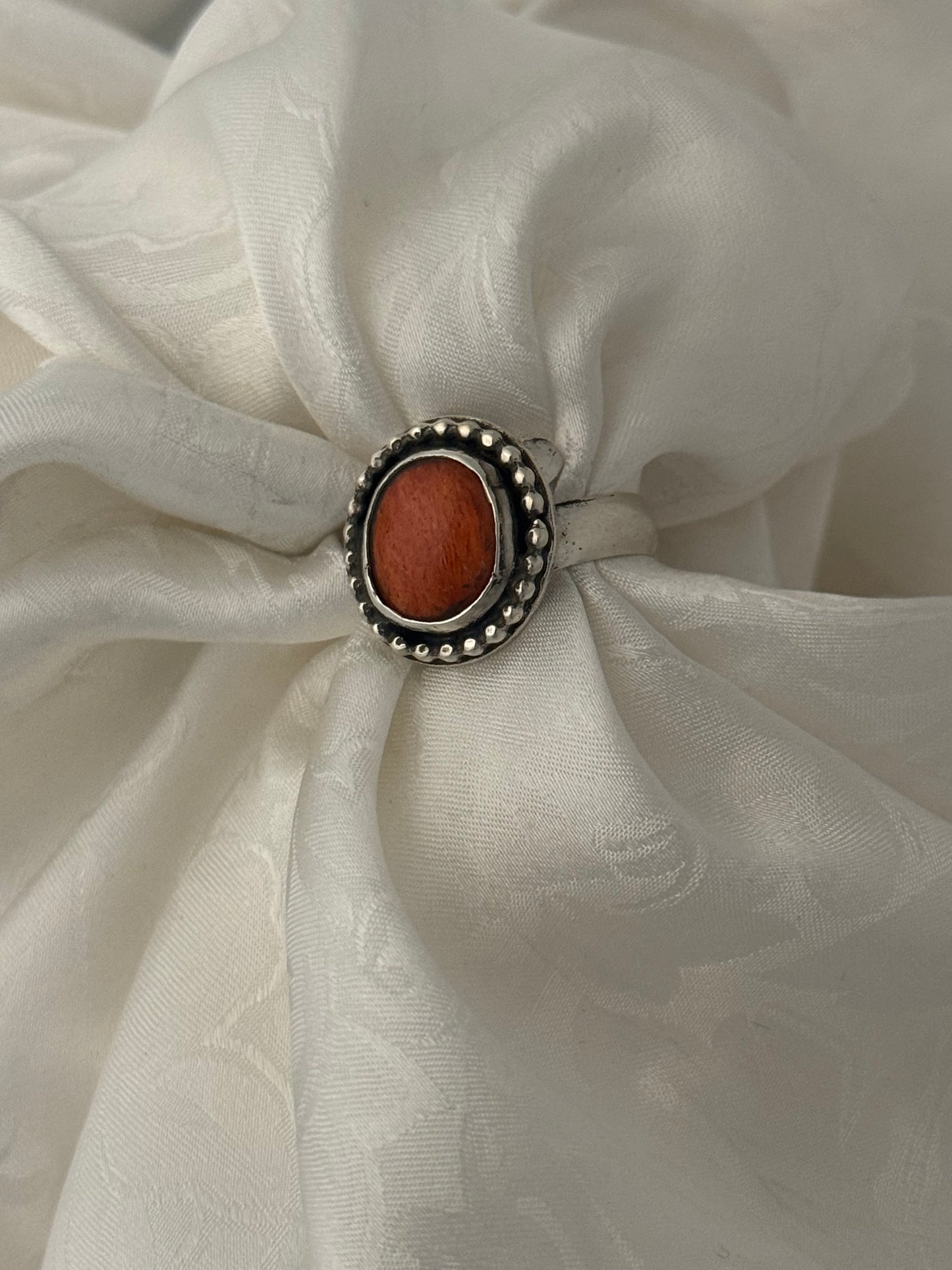 Apple Coral Ring—Adjustable