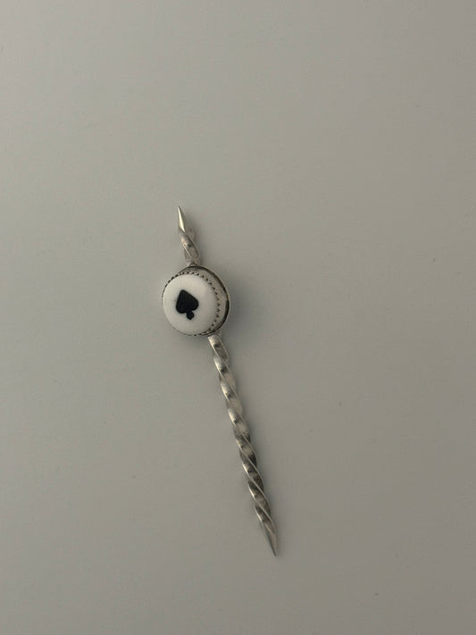 Sterling Silver Buckaroo Hat Picks – Spade Inlay Hat Decorations