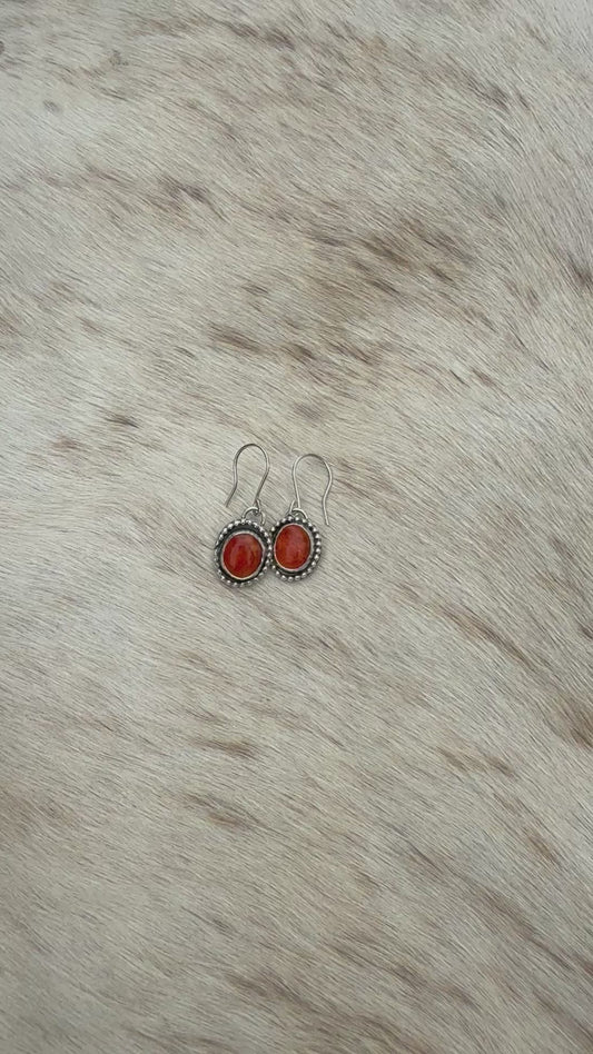 Apple Coral Dangle Earrings