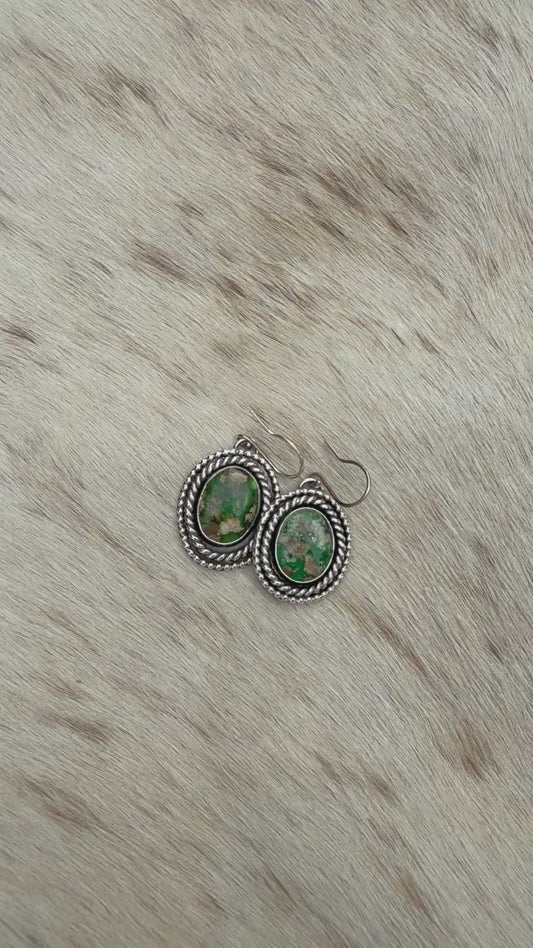 Sonoran Dangle Earrings with Double Border